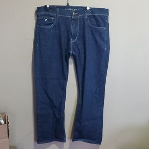 American Eagle Outfitters Men's Dark Blue Relaxed Jeans Size 36